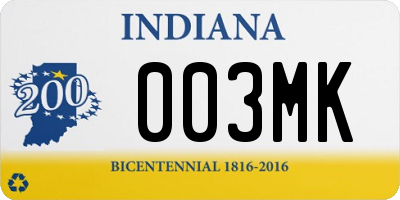 IN license plate 003MK