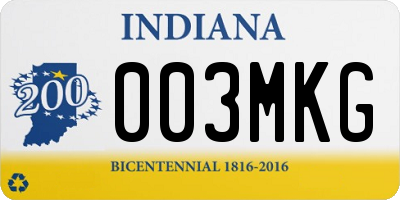 IN license plate 003MKG