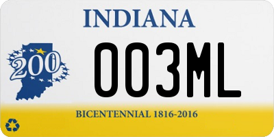 IN license plate 003ML