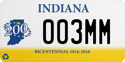 IN license plate 003MM