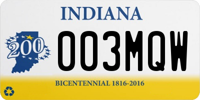 IN license plate 003MQW