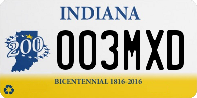 IN license plate 003MXD