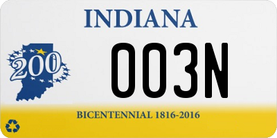 IN license plate 003N