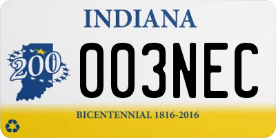 IN license plate 003NEC