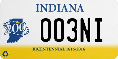 IN license plate 003NI