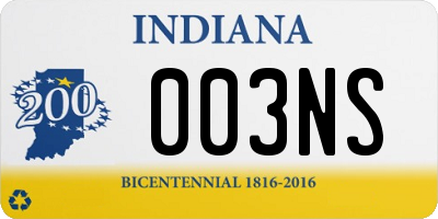 IN license plate 003NS