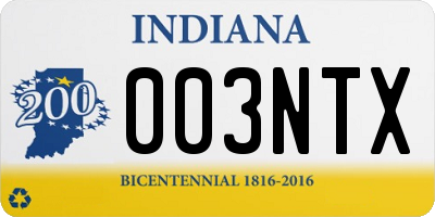 IN license plate 003NTX