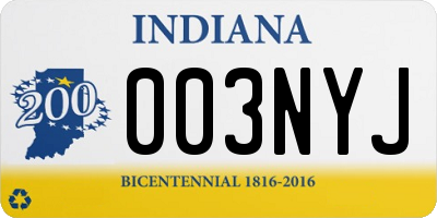 IN license plate 003NYJ