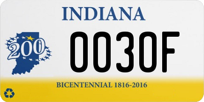 IN license plate 003OF