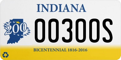 IN license plate 003OOS