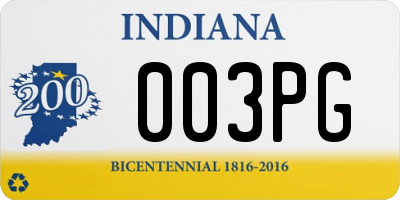 IN license plate 003PG