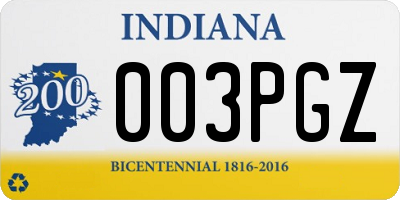 IN license plate 003PGZ