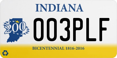 IN license plate 003PLF