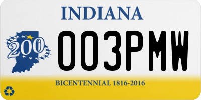 IN license plate 003PMW
