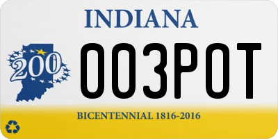 IN license plate 003POT