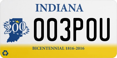 IN license plate 003POU