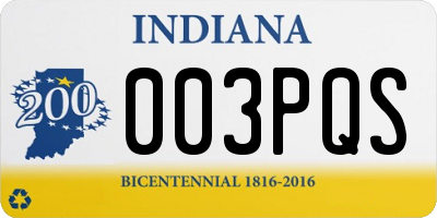 IN license plate 003PQS