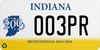 IN license plate 003PR