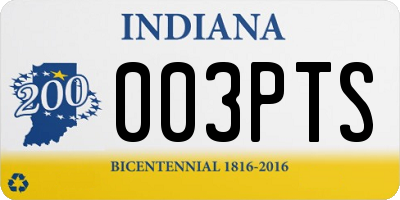 IN license plate 003PTS