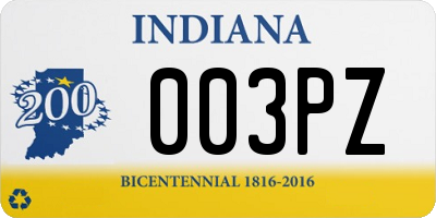 IN license plate 003PZ