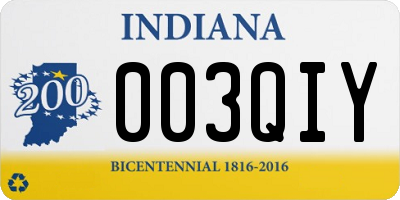 IN license plate 003QIY