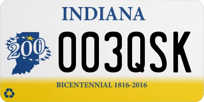 IN license plate 003QSK