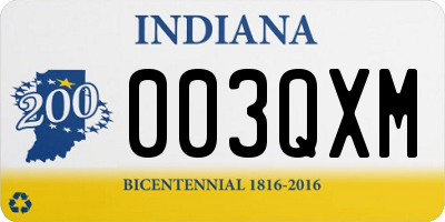 IN license plate 003QXM