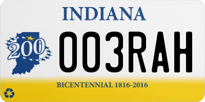 IN license plate 003RAH