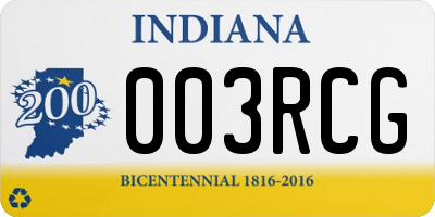 IN license plate 003RCG
