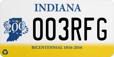 IN license plate 003RFG