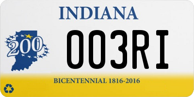 IN license plate 003RI