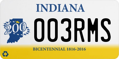 IN license plate 003RMS