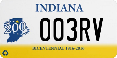 IN license plate 003RV