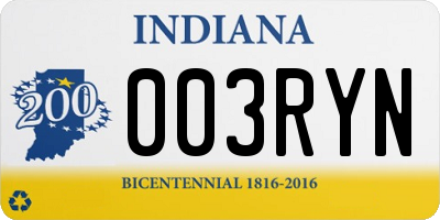 IN license plate 003RYN