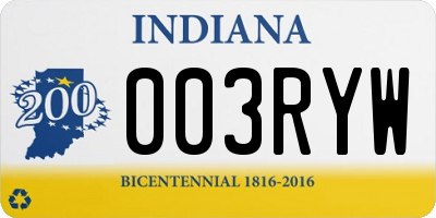 IN license plate 003RYW