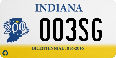 IN license plate 003SG