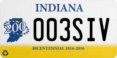 IN license plate 003SIV