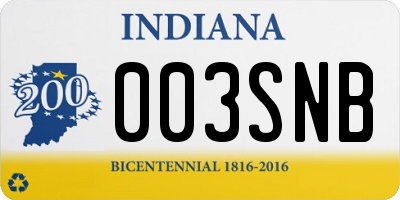 IN license plate 003SNB