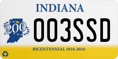 IN license plate 003SSD