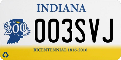 IN license plate 003SVJ