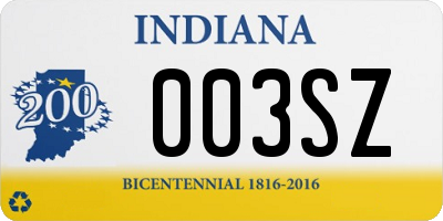 IN license plate 003SZ