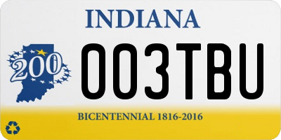 IN license plate 003TBU