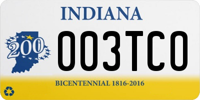 IN license plate 003TCO