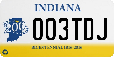 IN license plate 003TDJ
