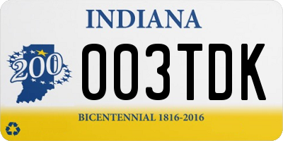IN license plate 003TDK