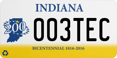IN license plate 003TEC