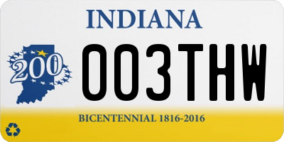 IN license plate 003THW