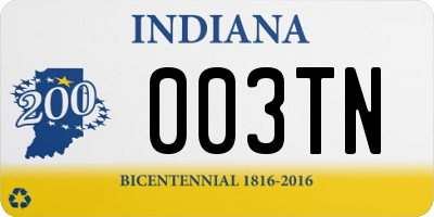 IN license plate 003TN