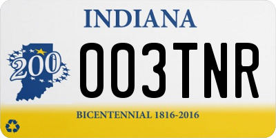 IN license plate 003TNR