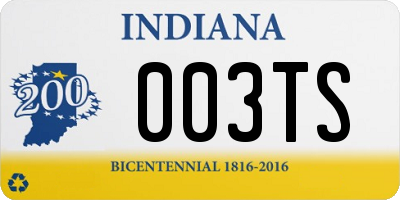 IN license plate 003TS